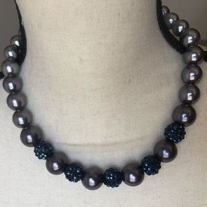Blue/Gray bead necklace